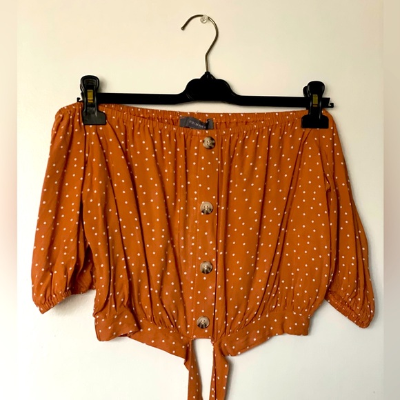 Primark feminine Off The Shoulder Cropped Top Size US 4 - Picture 1 of 7